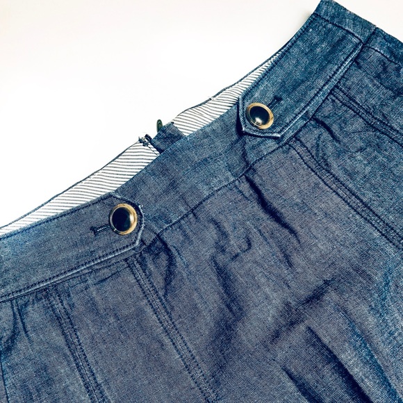 J.Crew Retro Chambray Wendy Skirt Sz 2 - Picture 3 of 4